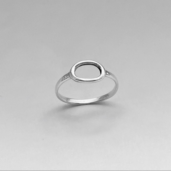 Sterling Silver Small Halo Ring, Open Circle Ring, Silver Rings - Picture 2 of 13